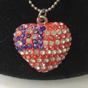 Patriotic heart necklace